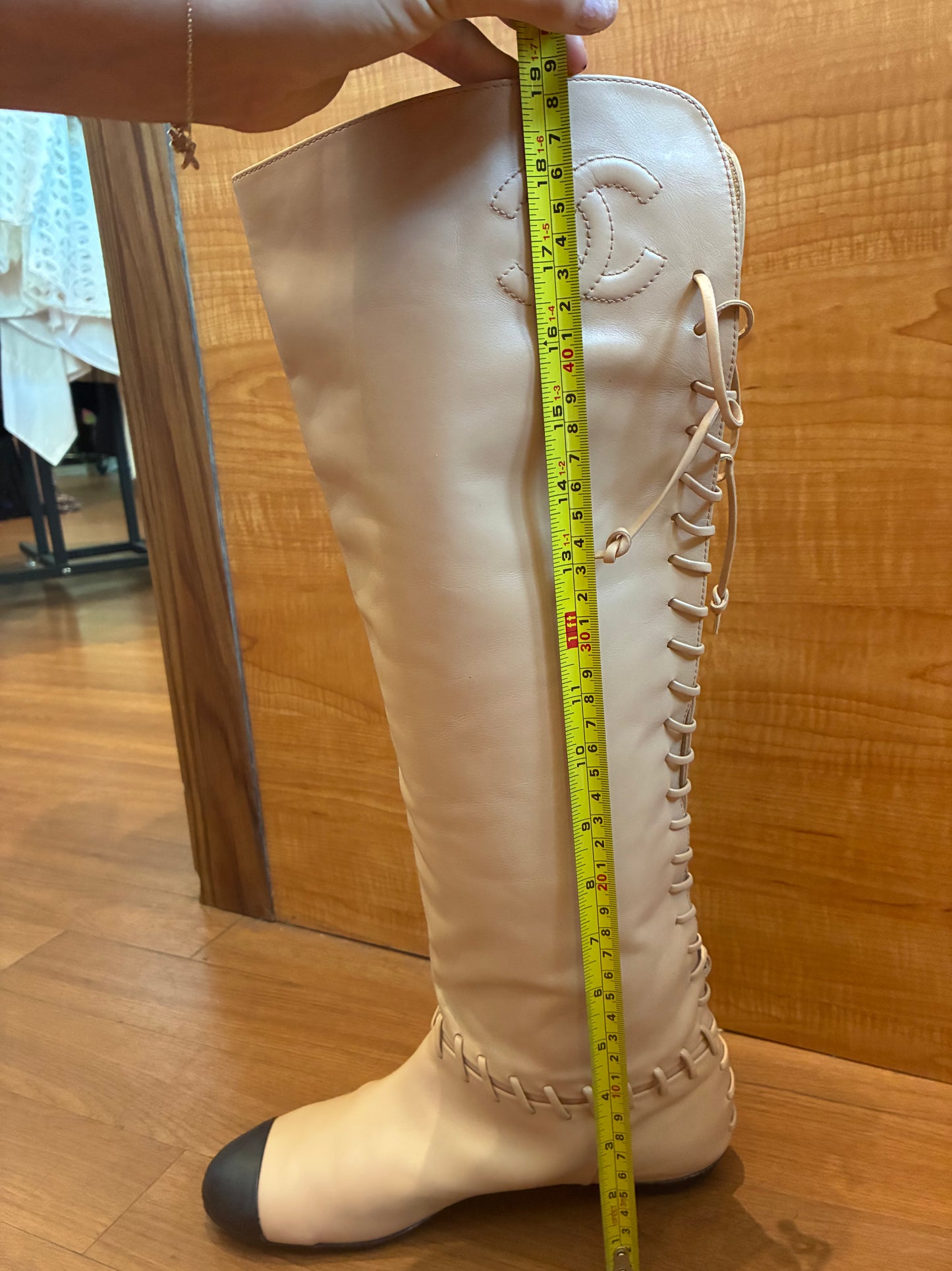 Chanel Lace-Up Riding Boots