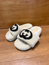 Load image into Gallery viewer, Gucci Interlocking Shearling Slides
