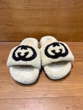 Load image into Gallery viewer, Gucci Interlocking Shearling Slides
