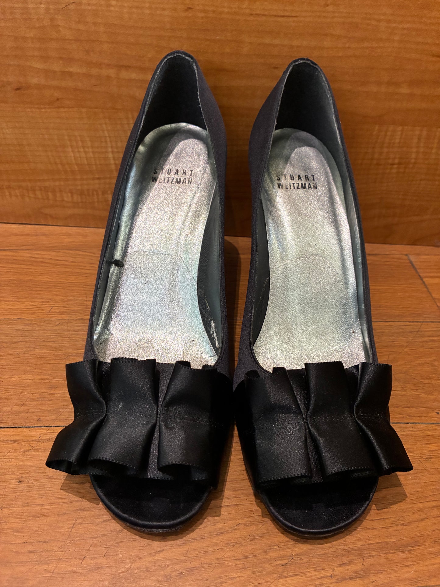Stuart Weitzman Satin Ruffle Pumps