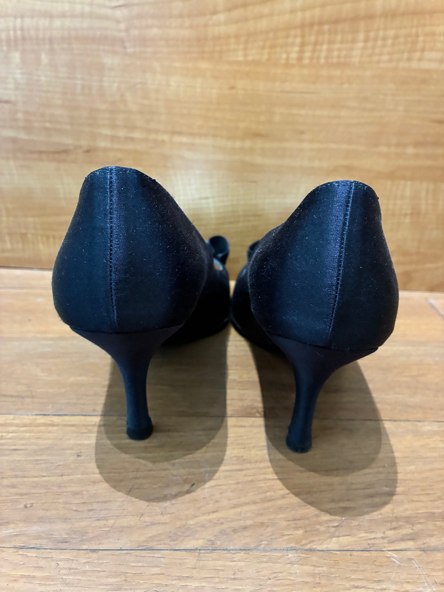 Stuart Weitzman Satin Ruffle Pumps