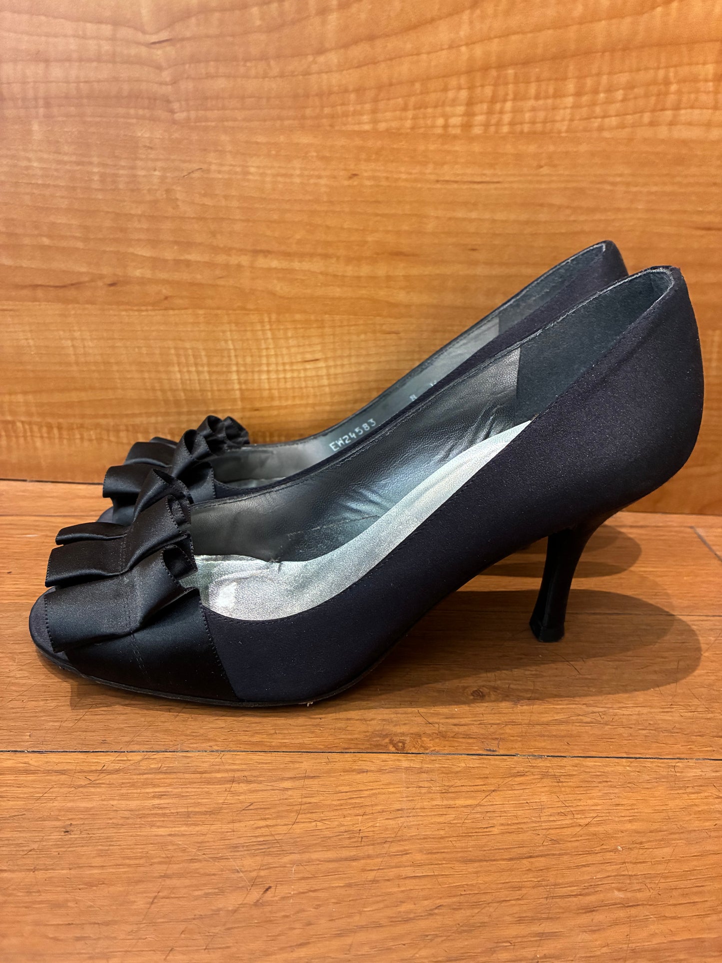 Stuart Weitzman Satin Ruffle Pumps