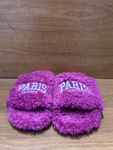 Load image into Gallery viewer, Balenciaga Cities Paris Furry Slide Sandals Size 7
