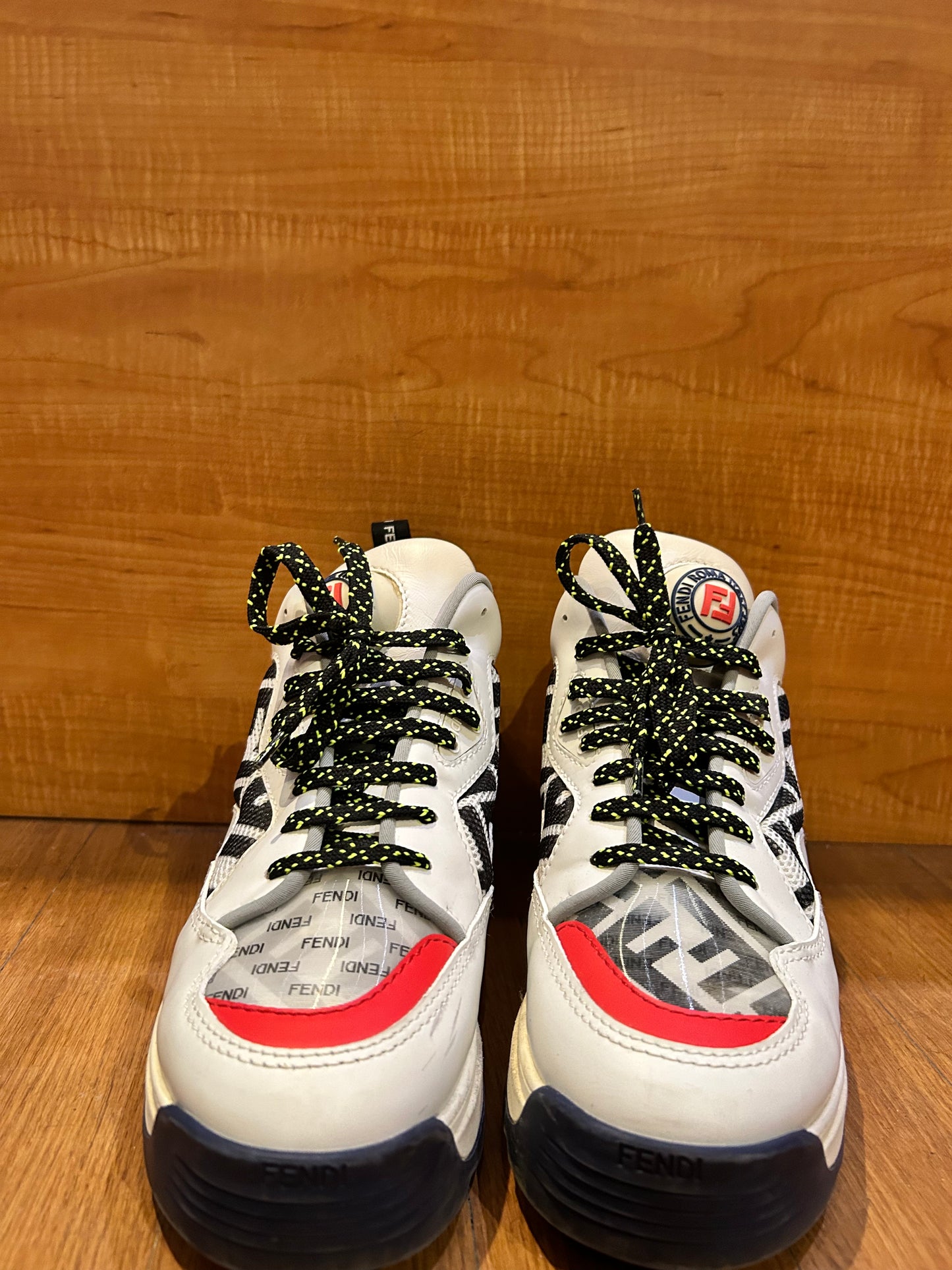 Fendi Zucca FF Logo Leather Chunky Sneakers