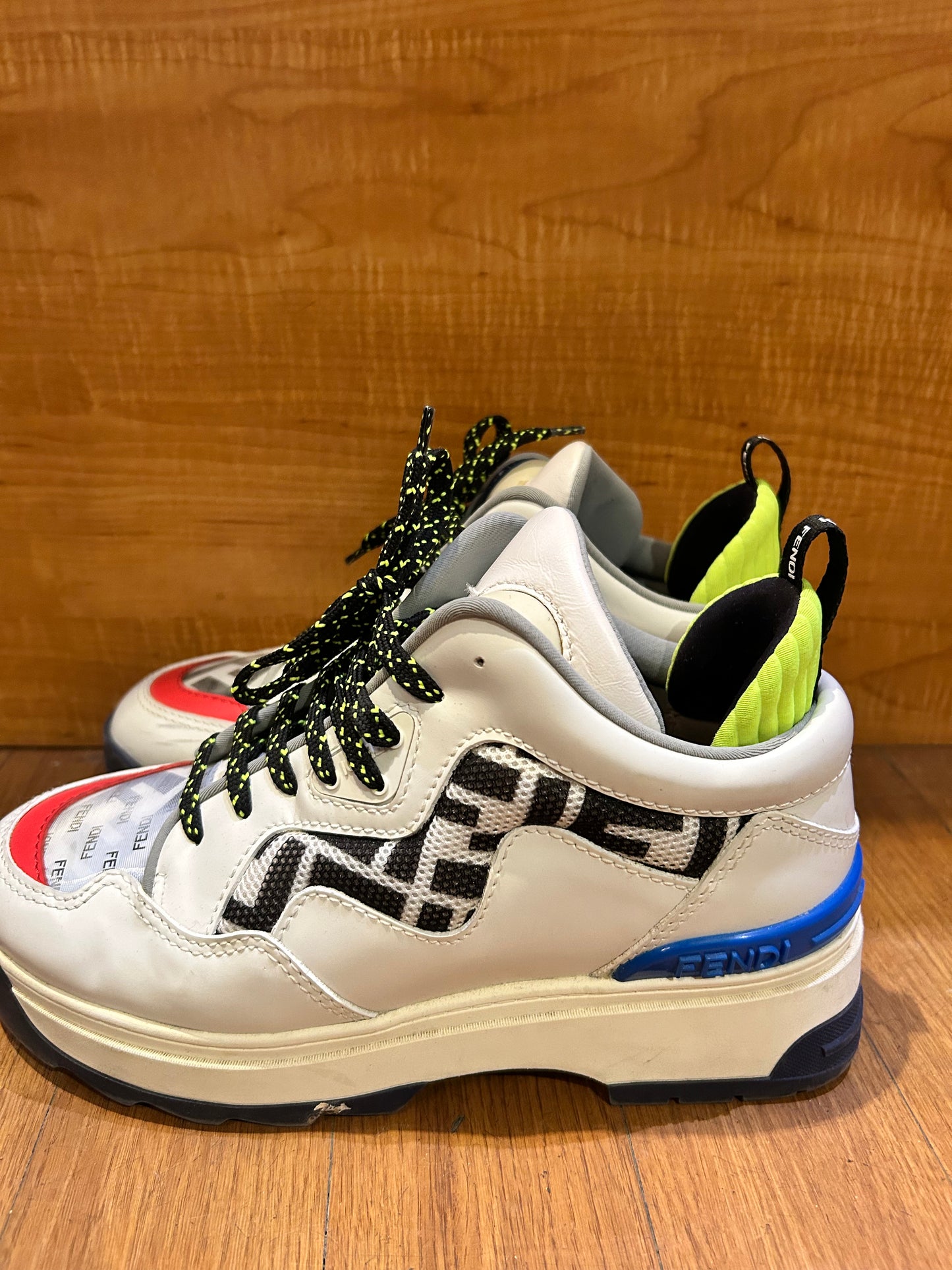 Fendi Zucca FF Logo Leather Chunky Sneakers