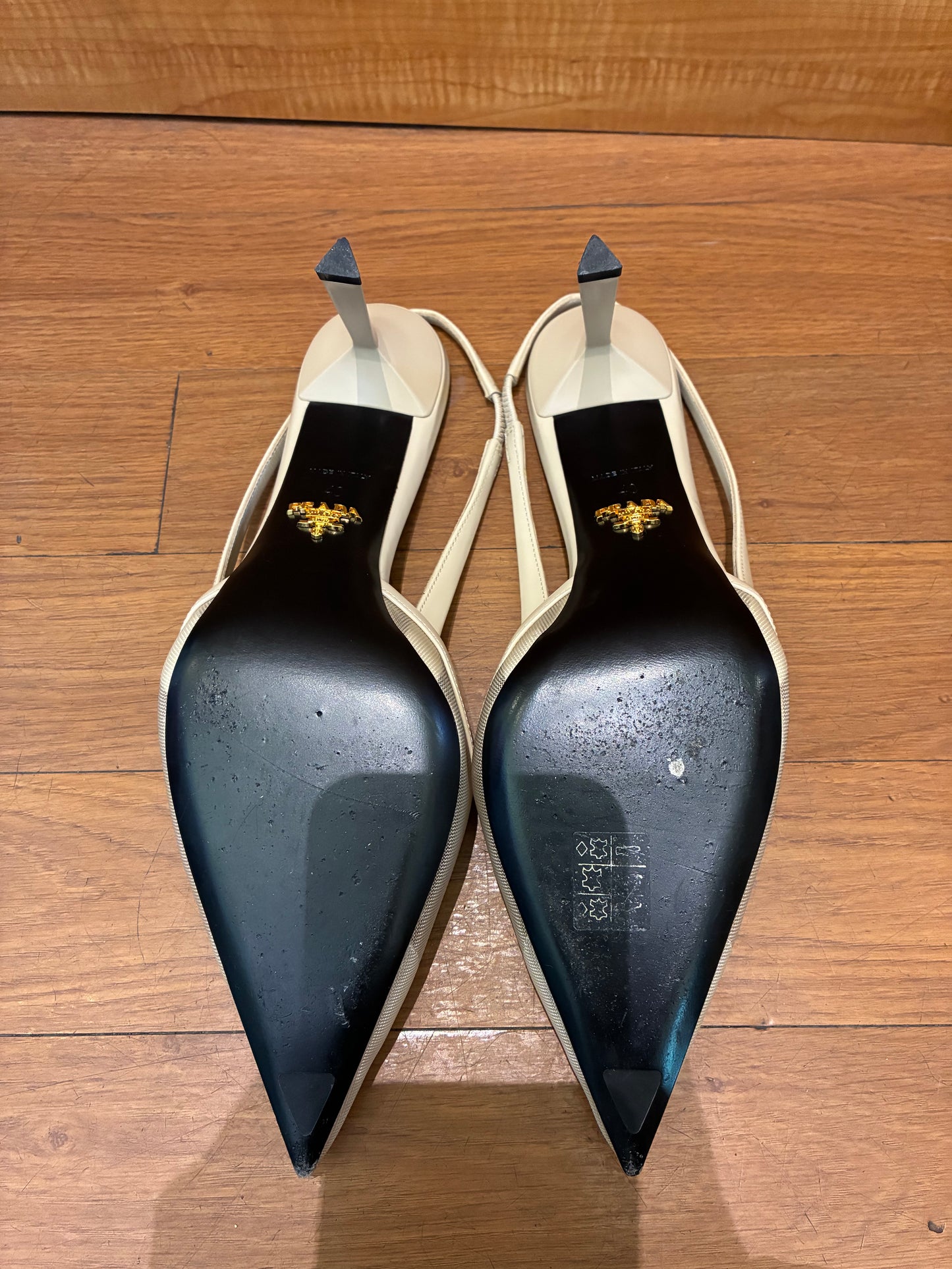 Prada Mesh Fabric Slingback Pumps