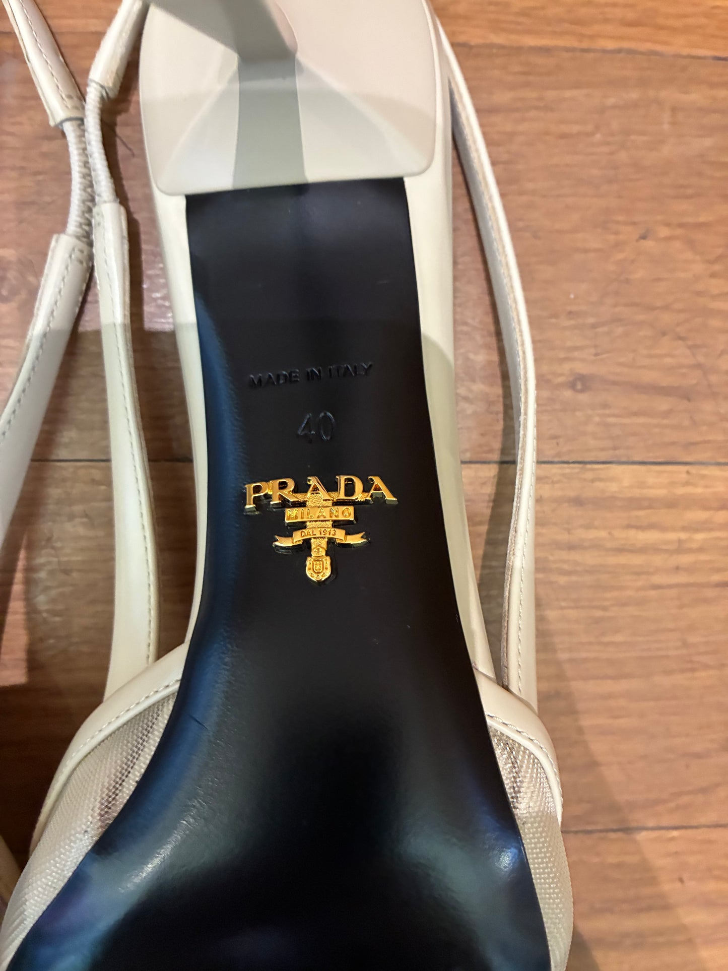 Prada Mesh Fabric Slingback Pumps