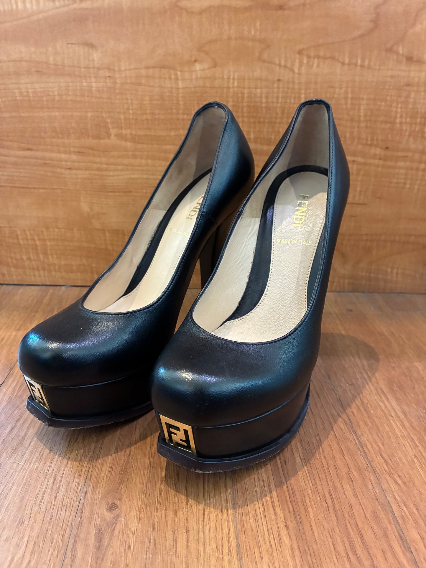 Fendi Fendista Black Platform Heels