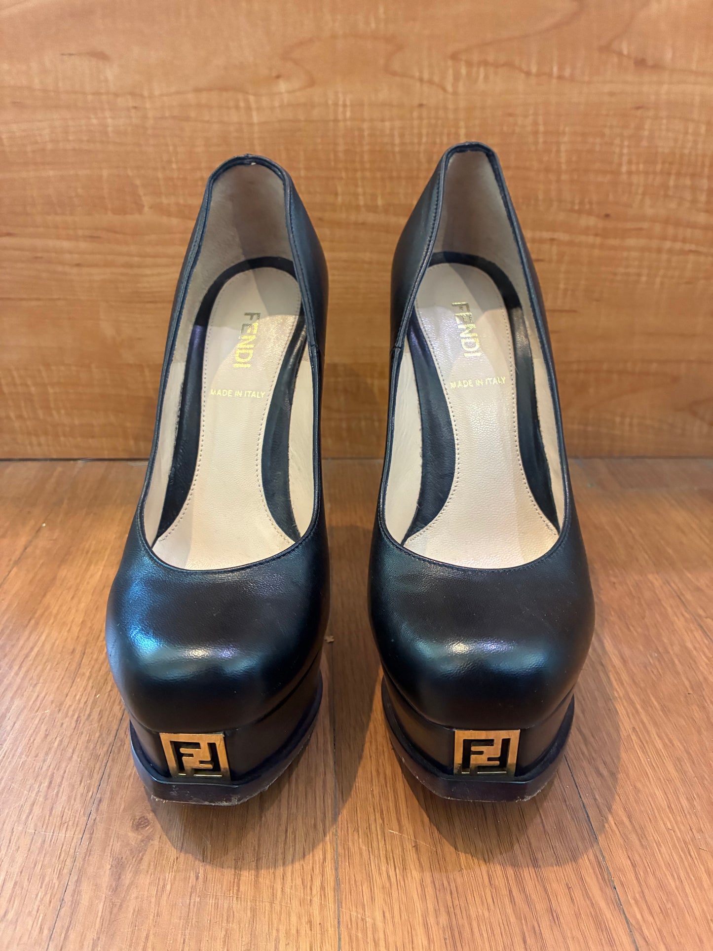 Fendi Fendista Black Platform Heels