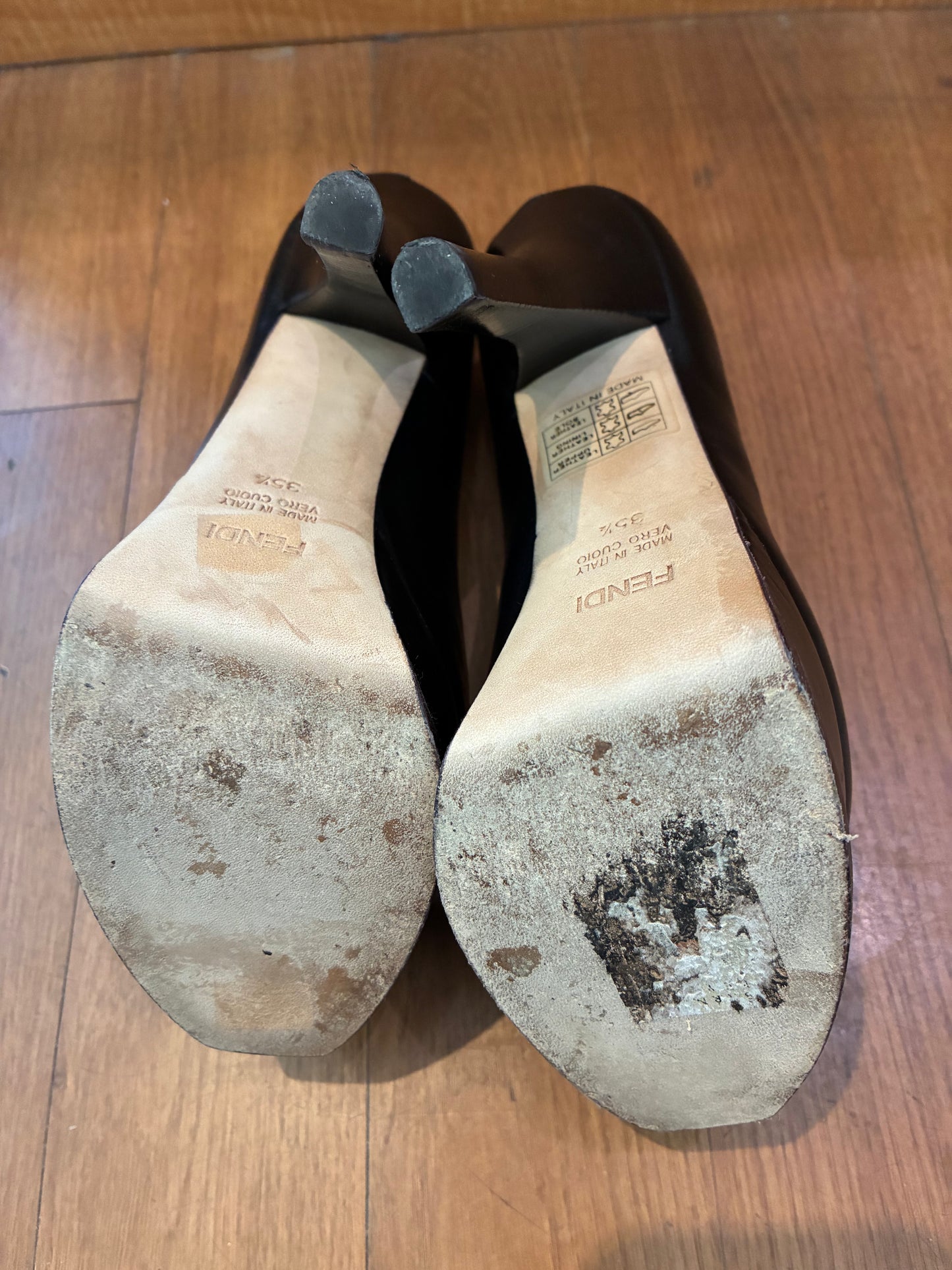 Fendi Fendista Black Platform Heels