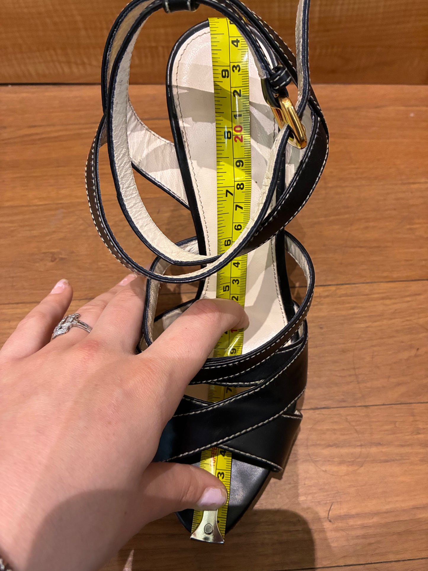 Prada Black Strappy Heels