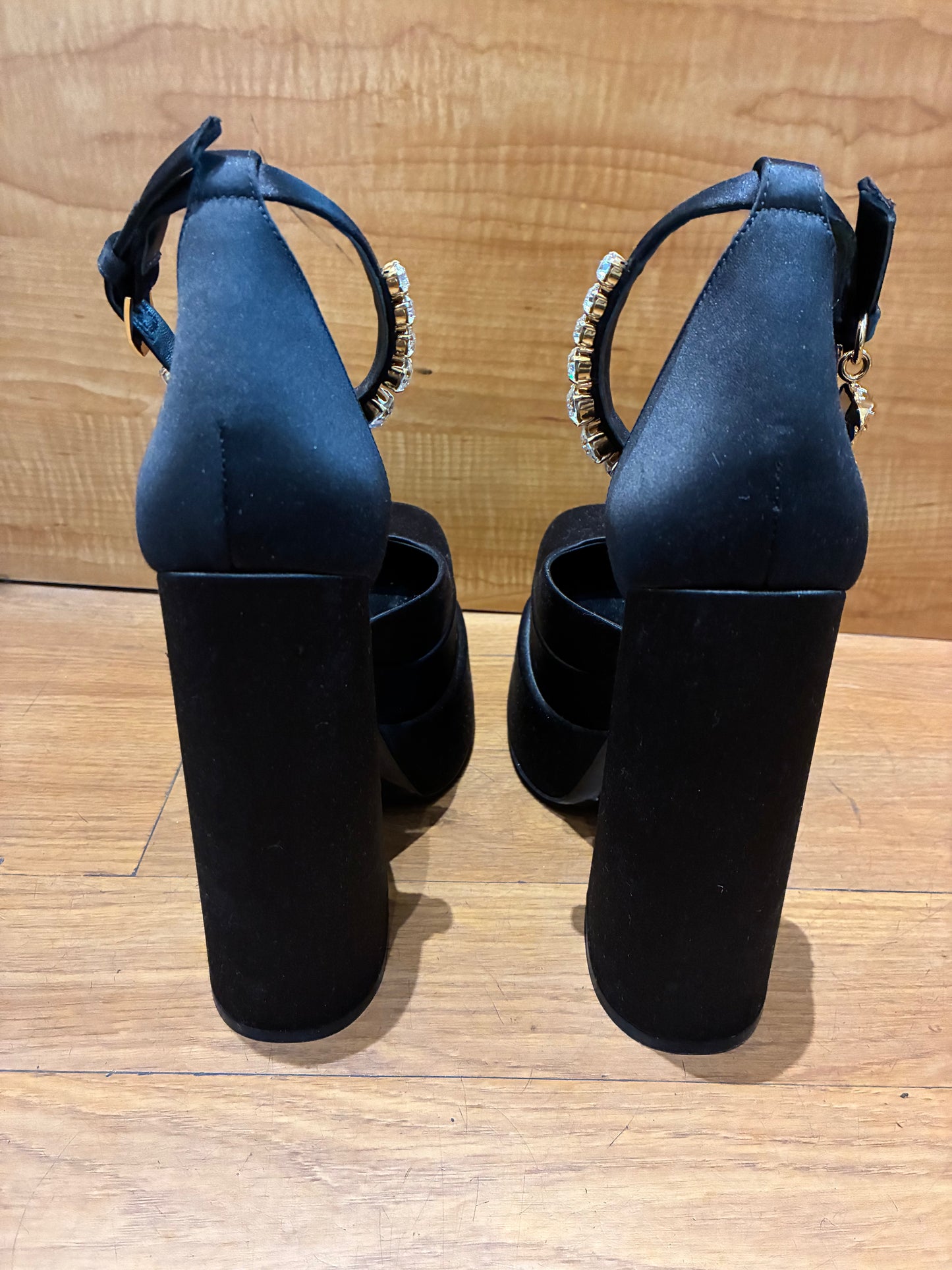 Versace Medusa Insignia Satin Platform Pumps