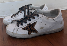Load image into Gallery viewer, Golden Goose Superstar Low Top Sneakers- Leopard Print Star
