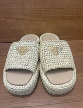 Load image into Gallery viewer, Prada Women’s Crochet Flatform Slides Size EU 35
