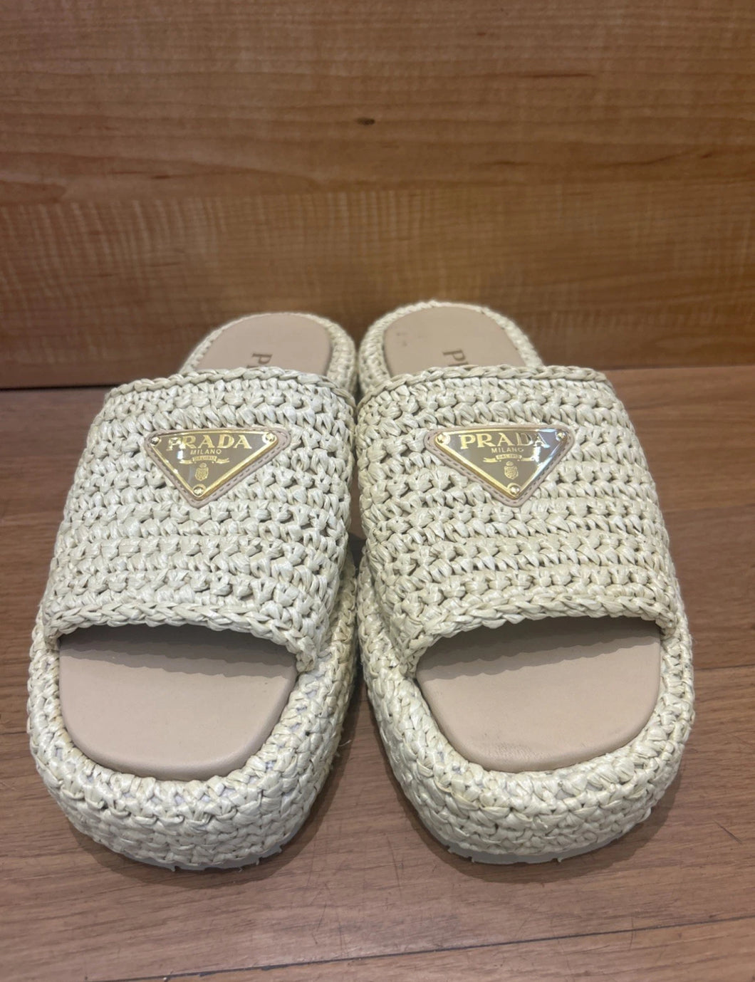 Prada Women’s Crochet Flatform Slides Size EU 35