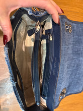 Load image into Gallery viewer, Michael Kors Sloan Large Denim Chevron Shoulder Bag
